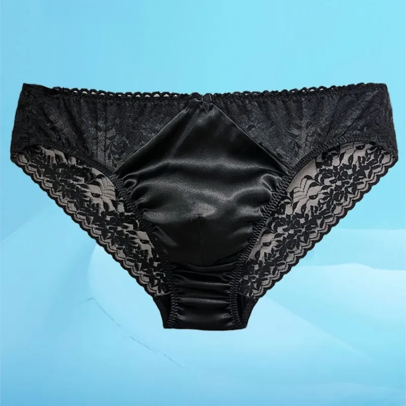 Sexy Men's Silk Lace Sheer Bri - Pouch Boxer Pouch ulasan dan harga