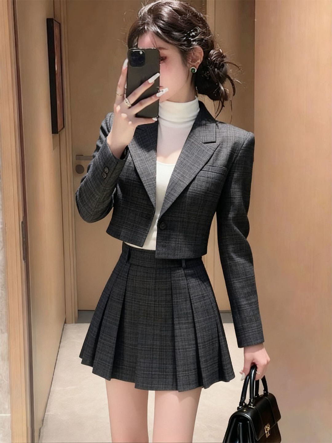 Autumn Winter Plaid Suit Jacke - Thermal Long John ulasan dan harga