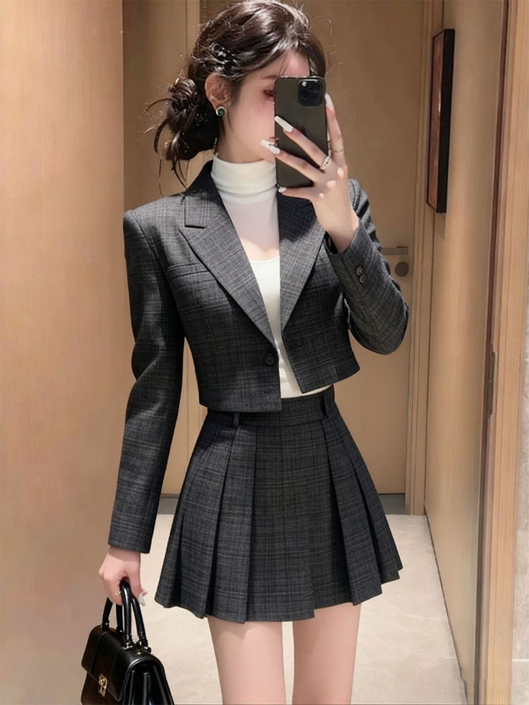 Autumn Winter Plaid Suit Jacke - Thermal Long John ulasan dan harga