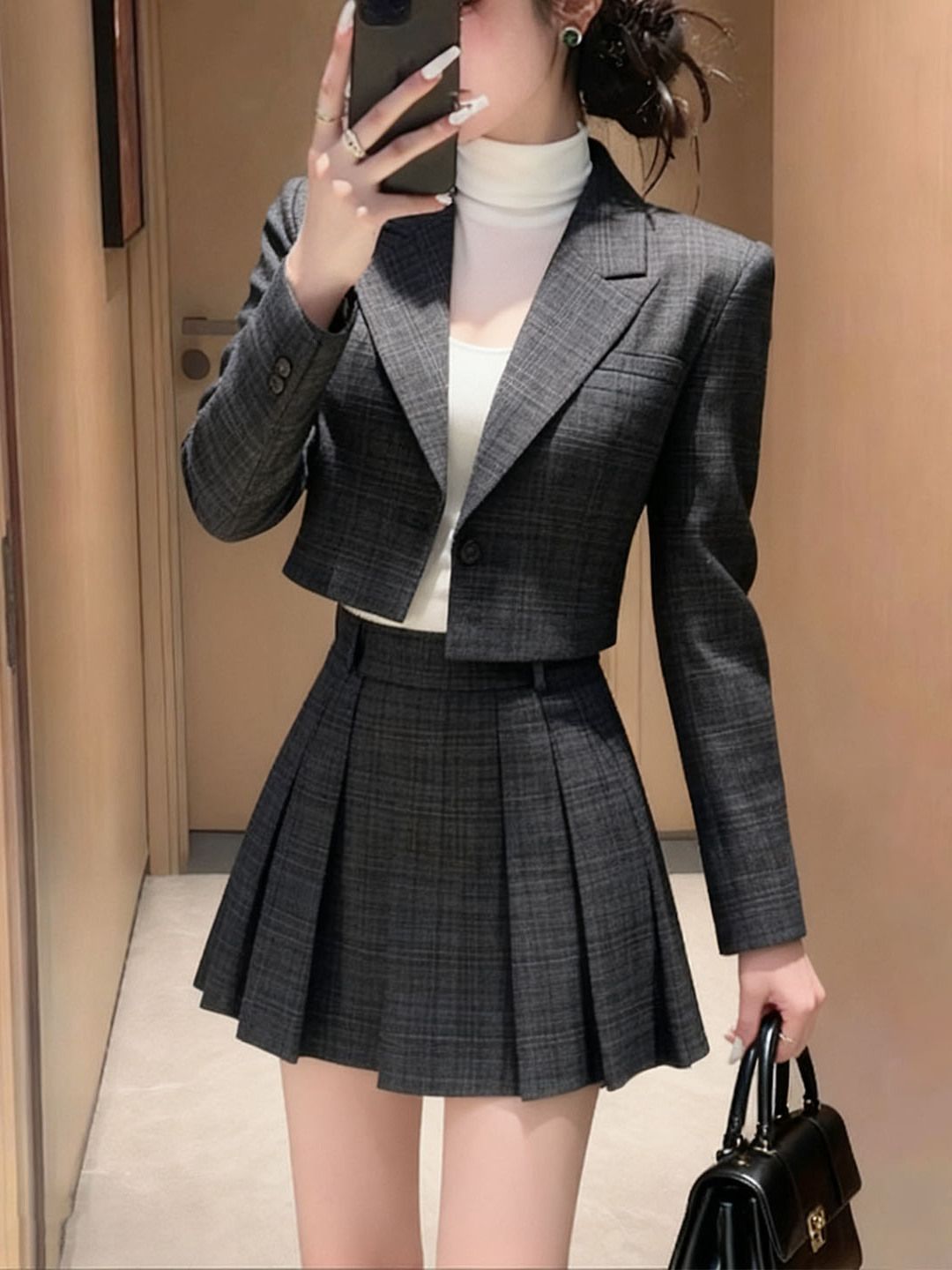 Autumn Winter Plaid Suit Jacke - Thermal Long John ulasan dan harga